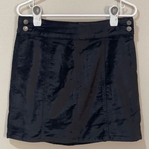 Free People Black Velvet mini skirt